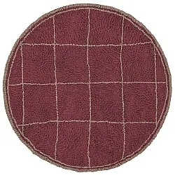 Round rug - Lana Natural Cotton Shaggy (taupe/red)
