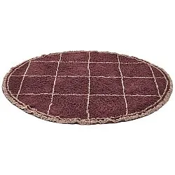 Round rug - Lana Natural Cotton Shaggy (taupe/red)