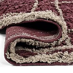 Round rug - Lana Natural Cotton Shaggy (taupe/red)