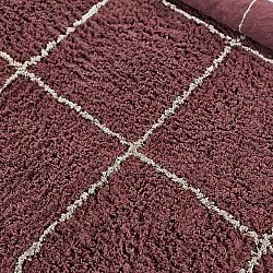Round rug - Lana Natural Cotton Shaggy (taupe/red)