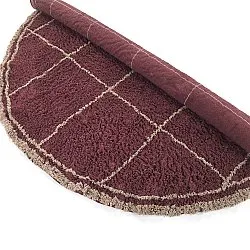 Round rug - Lana Natural Cotton Shaggy (taupe/red)
