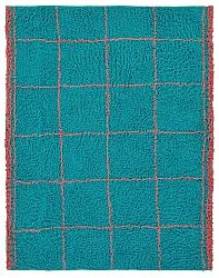 Shaggy rugs - Lana Natural Cotton Shaggy (turquoise/pink)