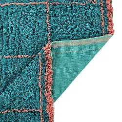 Shaggy rugs - Lana Natural Cotton Shaggy (turquoise/pink)