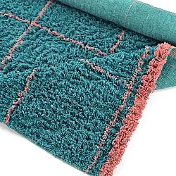 Shaggy rugs - Lana Natural Cotton Shaggy (turquoise/pink)