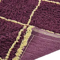Shaggy rugs - Lana Natural Cotton Shaggy (burgundy/yellow)