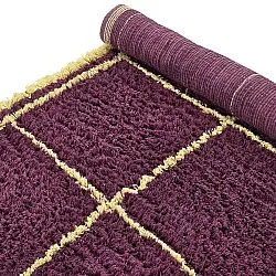 Shaggy rugs - Lana Natural Cotton Shaggy (burgundy/yellow)