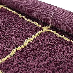 Shaggy rugs - Lana Natural Cotton Shaggy (burgundy/yellow)