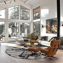Round rug - Lawrance (grey/white)