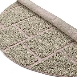 Round rug - Lindley Natural Cotton Shaggy (beige/pink)