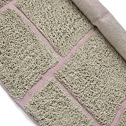 Round rug - Lindley Natural Cotton Shaggy (beige/pink)