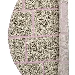 Round rug - Lindley Natural Cotton Shaggy (beige/pink)