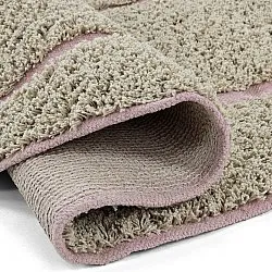 Round rug - Lindley Natural Cotton Shaggy (beige/pink)