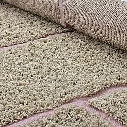 Round rug - Lindley Natural Cotton Shaggy (beige/pink)