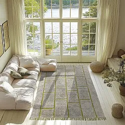 Shaggy rugs - Lindley Natural Cotton Shaggy (greige/green)
