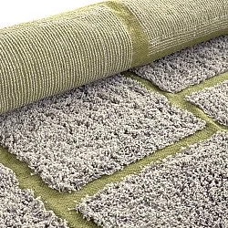 Shaggy rugs - Lindley Natural Cotton Shaggy (greige/green)