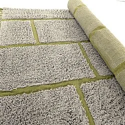 Shaggy rugs - Lindley Natural Cotton Shaggy (greige/green)