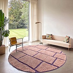 Round rug - Lindley Natural Cotton Shaggy (pink/purple)