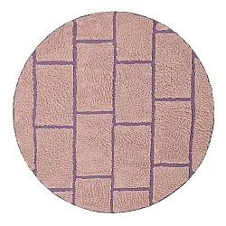 Round rug - Lindley Natural Cotton Shaggy (pink/purple)