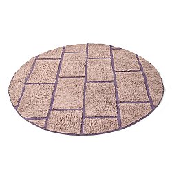 Round rug - Lindley Natural Cotton Shaggy (pink/purple)