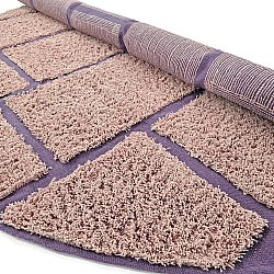 Round rug - Lindley Natural Cotton Shaggy (pink/purple)