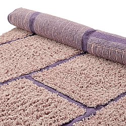 Round rug - Lindley Natural Cotton Shaggy (pink/purple)