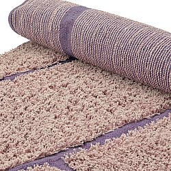 Round rug - Lindley Natural Cotton Shaggy (pink/purple)