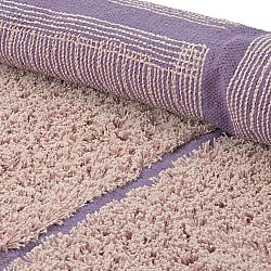 Round rug - Lindley Natural Cotton Shaggy (pink/purple)