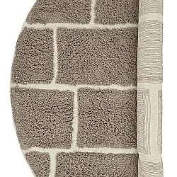 Round rug - Lindley Natural Cotton Shaggy (taupe/grey)