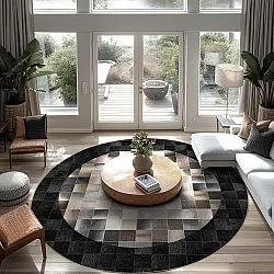 Round rug - Livada (black/multi)