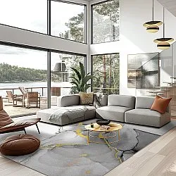 Wilton rug - Manilva (grey/white/gold)