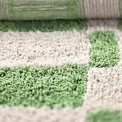 Round rug - Maranello Natural Cotton Shaggy (green)