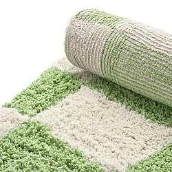 Round rug - Maranello Natural Cotton Shaggy (green)