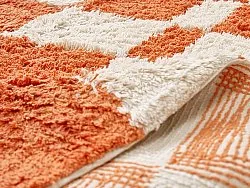 Round rug - Maranello Natural Cotton Shaggy (orange)