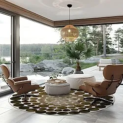Round rug - Marineo (brown/green)