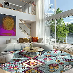 Round rug - Misare (blue/multi)