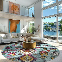 Round rug - Misare (blue/multi)