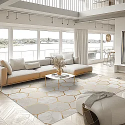 Wilton rug - Morino (beige/white/gold)