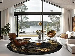 Round rug - Myra (black/gold)