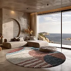 Round rug - Osmery Natural Cotton Shaggy (multi)