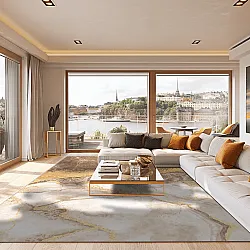Wilton rug - Padova (brown/white/gold)
