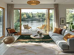 Wilton rug - Padova (green/white/gold)