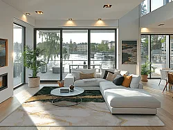 Wilton rug - Padova (green/white/gold)