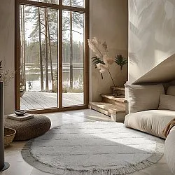 Round rug - Pamplona Natural Cotton Shaggy (offwhite)