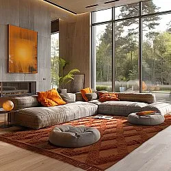 Shaggy rugs - Pamplona Natural Cotton Shaggy (terracotta)