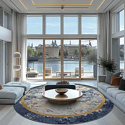 Round rug - Peri (blue/multi)
