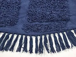Round rug - Salem Natural Cotton Shaggy (dark blue)