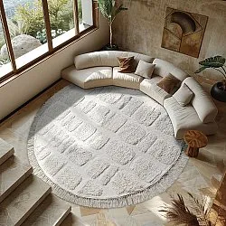 Round rug - Salem Natural Cotton Shaggy (offwhite)