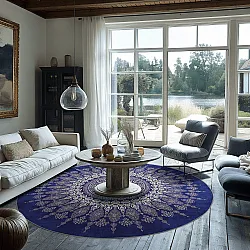Round rug - Sandrigo (blue/beige)