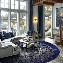 Round rug - Sandrigo (blue/beige)