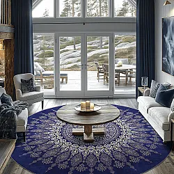 Round rug - Sandrigo (blue/beige)
